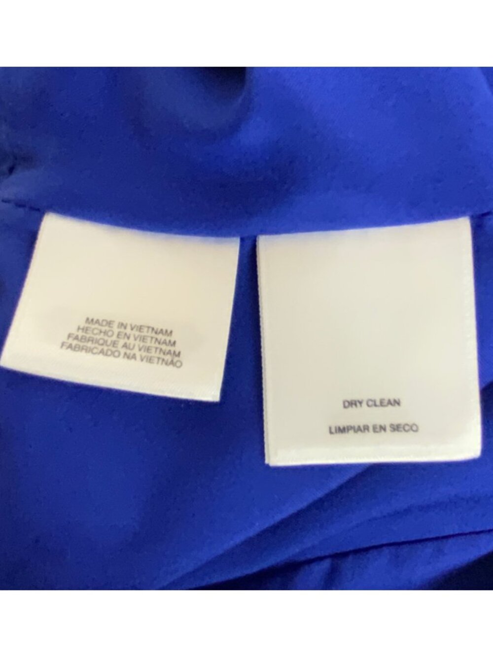 Anne Klein Blue Fit Flare Dress Size 10 Jacquard Cap Sleeves Wedding Guest - Picture 9 of 9